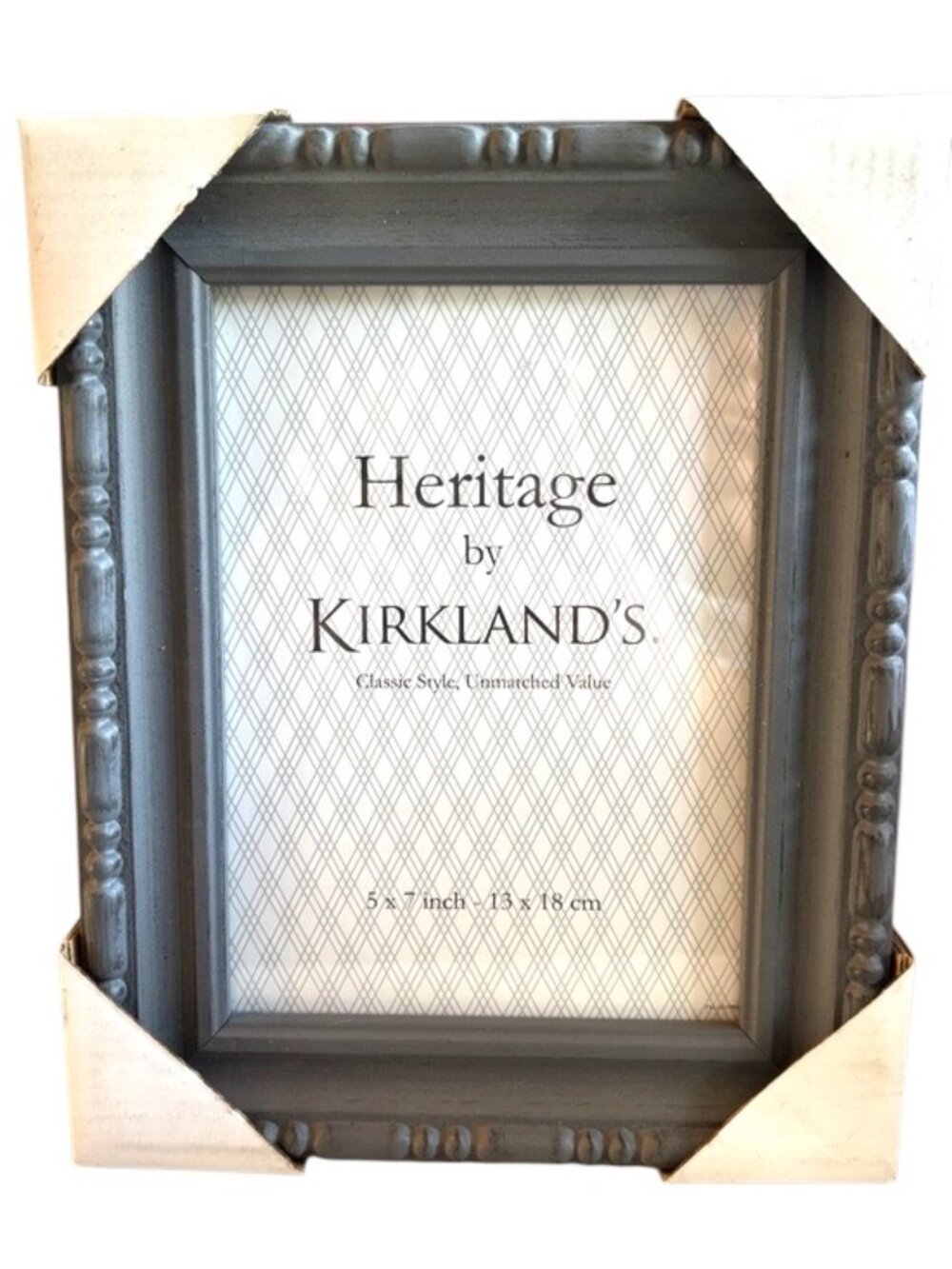 NWT-Kirklands Heritage Embossed Picture Frame - Gray